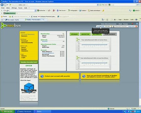 Gagner de argent rapidement avec Neobux. Paiement instannée