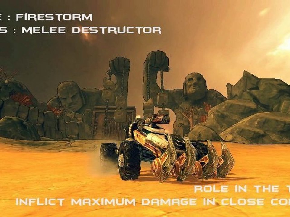 Les véhicules de Crasher : Firestorm
