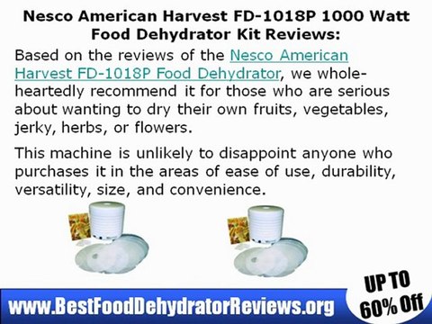 Nesco American Harvest FD-1018P Food Dehydrator