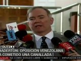 Chaderton: Oposición venezolana ha cometido una canallada