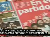 Keiko Fujimori, cuarta candidatura inscrita para elecciones presidenciales
