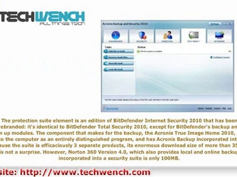 problems with acronis backup and security 2010