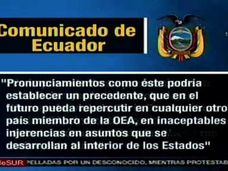Ecuador rechaza injerencia de Insulza en Venezuela