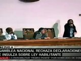 Asamblea Nacional rechaza declaraciones de Insulza sobre ley habilitan