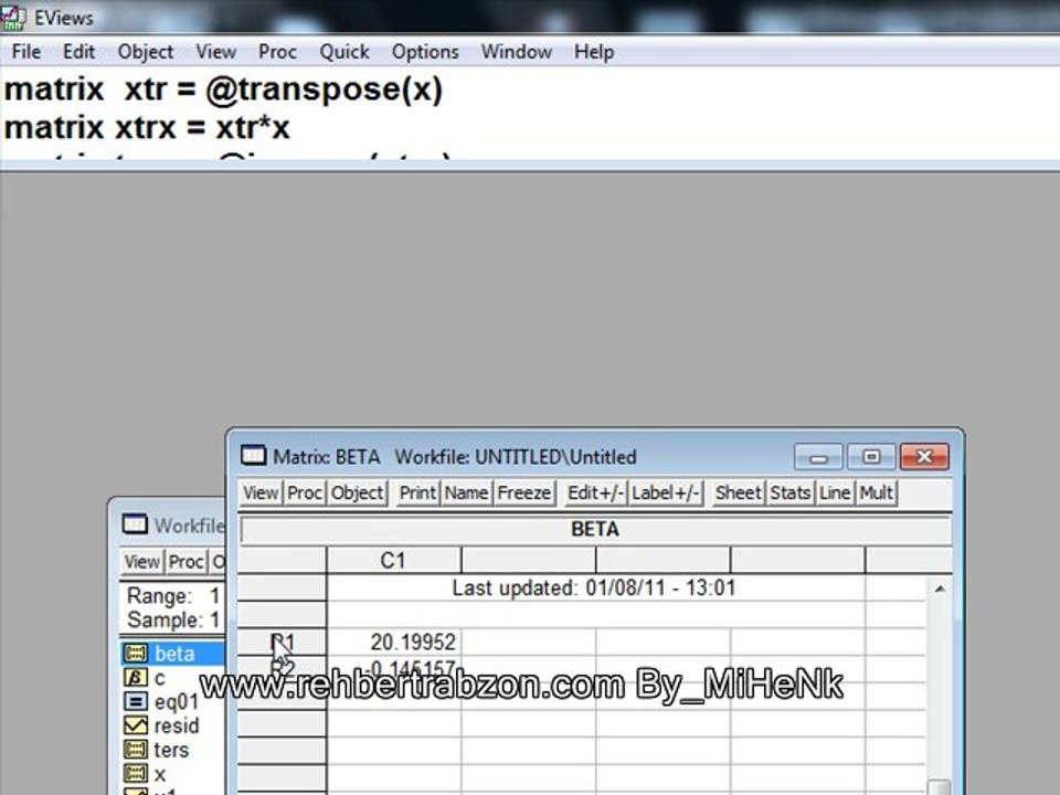 Eviews 5 Zaman Serileri 17.12.2010 Uygulama 2