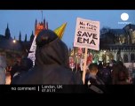 Students protest in London - no comment