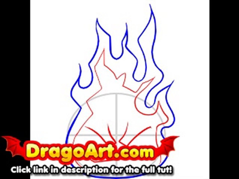 How to draw a fireball, step by step