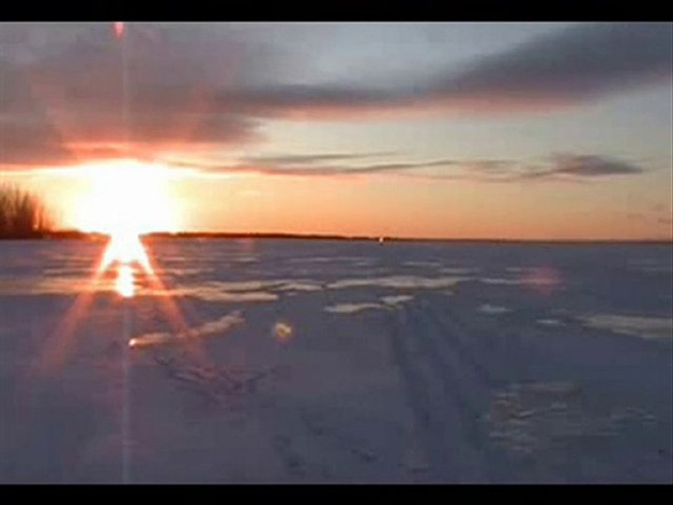 coucher de soleil d'hiver sur le lac St Pierre