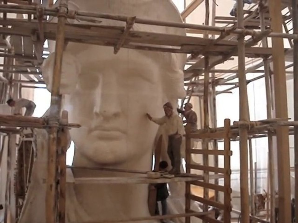 Statue de la Liberté, maquette de la tête en plâtre et en cu