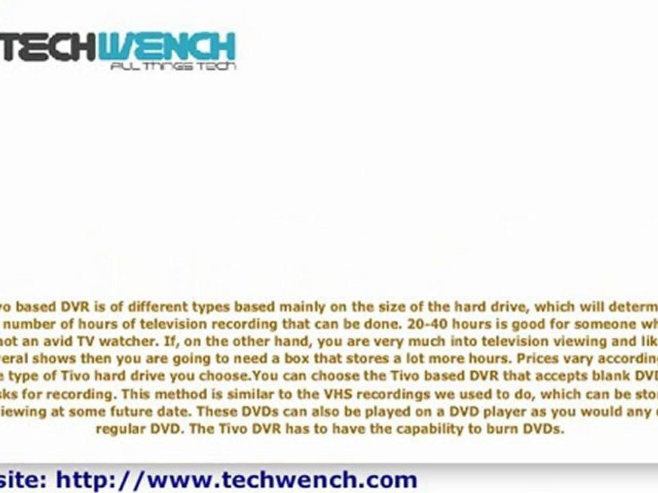 Understanding How Tivo-Based DVR Works