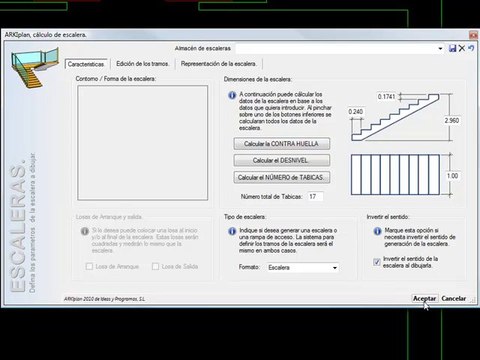 ARKITool: ARQ-Escalera, calcula y dibuja escaleras.