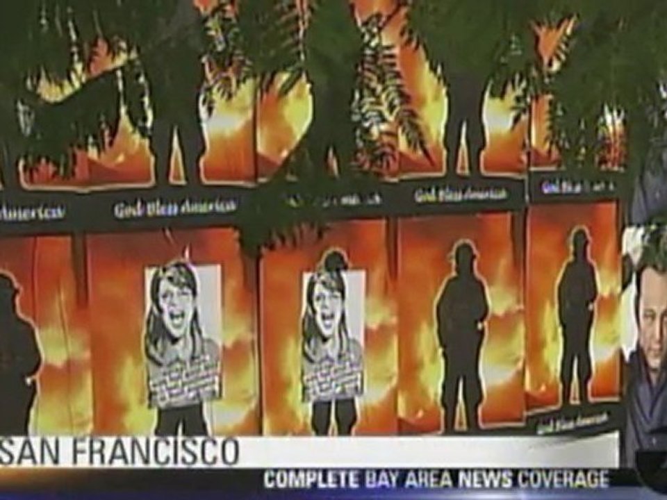 Street Artist Eddie Colla's Sarah Palin poster on KTVU ...