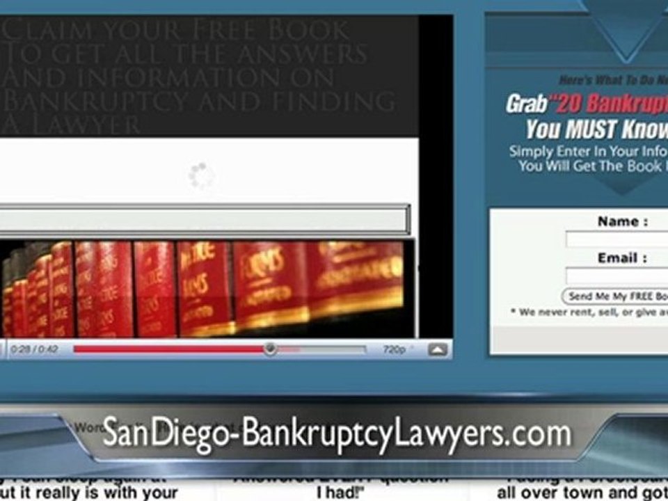 Bankruptcy Lawyers in San Diego CA Video 19 "the advice of