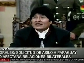 Morales: Solicitud de asilo a Paraguay no afectará relacion