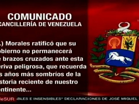 Bolivia rechaza intervención grosera de Insulza en política de Venezuela