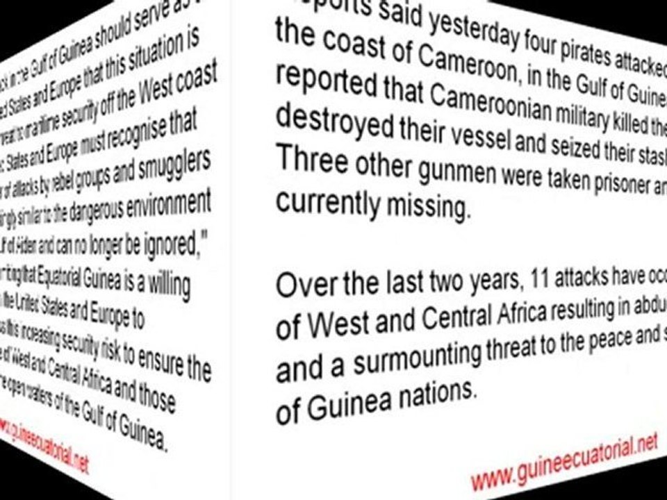 Obiang warns US and Europe of growing piracy in Gulf of Guin