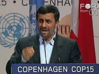 Mahmoud Ahmadinejad Rails Against Capitalism at COP15