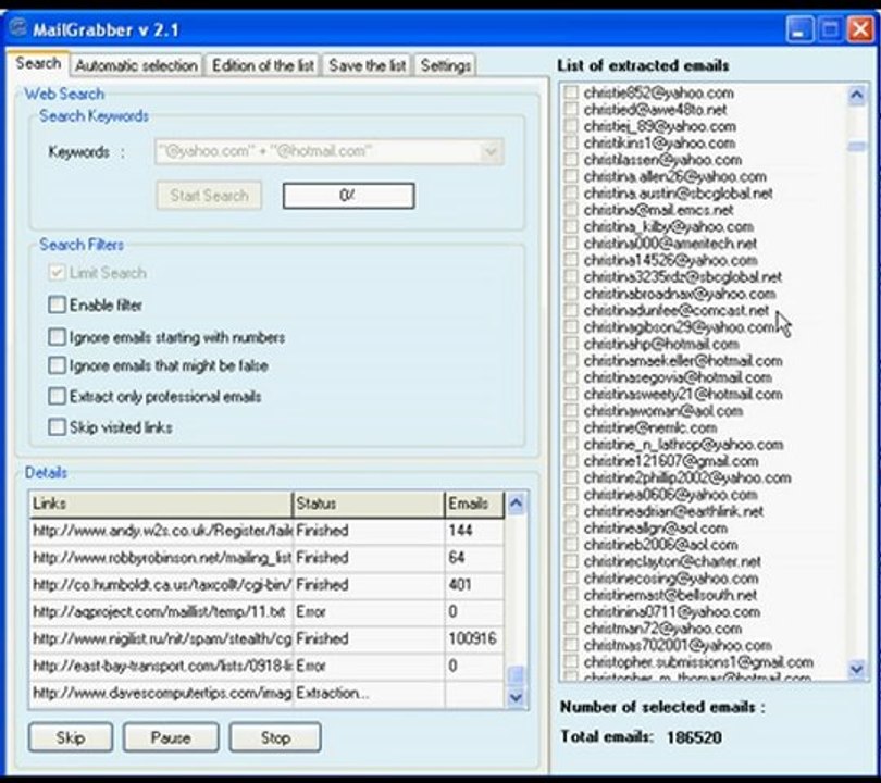 How to extract emails from the web an local files