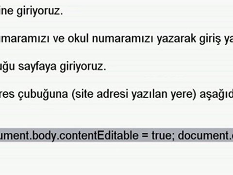 E-OkuL not değiştirme Hack