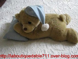 peluche ours qui dort