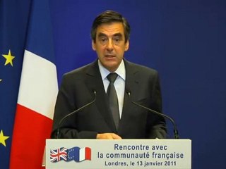 Fillon d'adresse aux français d'Angleterre