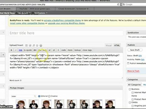 How To Embed Youtube Video Into Wordpress Blog