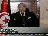 Presidente interino llama a la calma en Túnez