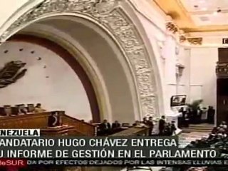 Mandatario Hugo Chávez entrega su informe de gestión en el Parlamento