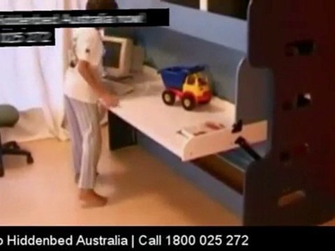 Hiddenbed Australia, Folding Wall Kids Bunk Study Beds in 1