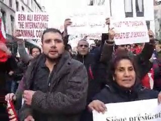Manifestation en solidarité avec le peuple tunisien