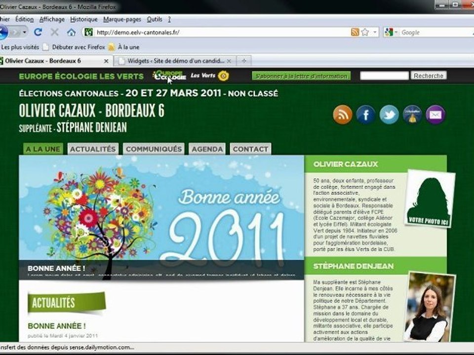 parametrer la colonne de widgets