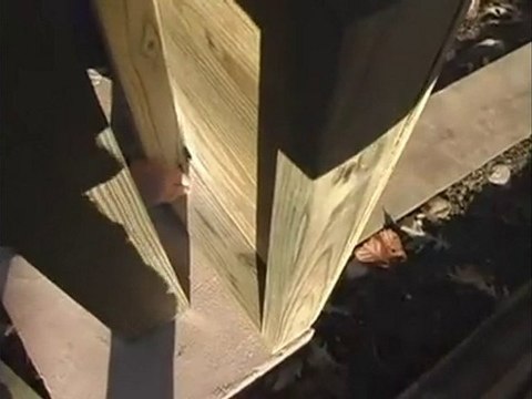 How to Build a Pergola - 13.Attaching Pergola Base Concrete