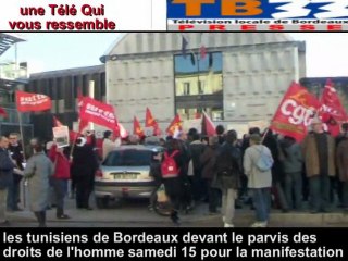 la communautés Tunisiennes manifeste à Bordeaux samedi 15 Janvier 2011