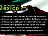 Gobierno de México condena homicidios de alcaldes en el país