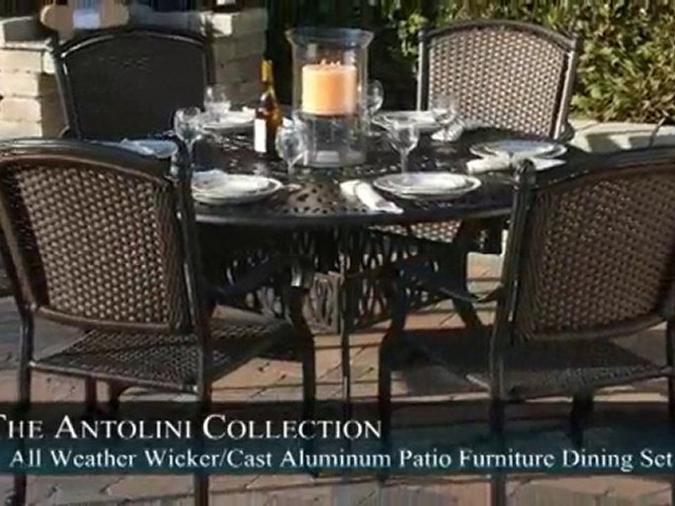 The Antolini Collection All Weathe Wicker/Cast Dining Set