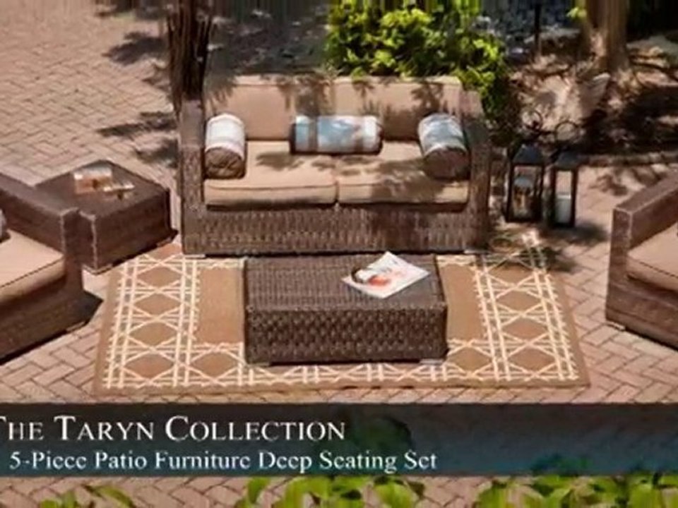 The Taryn Collection All Weather Wicker Deep Seating Set