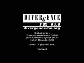 3/5 François Asselineau sur Radio divergence le 17.01.11