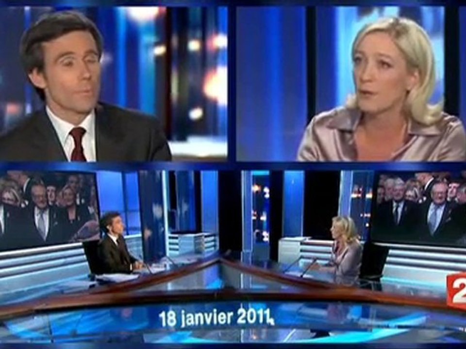France 2 - Marine Le Pen invitée de David Pujadas 18/01/2011