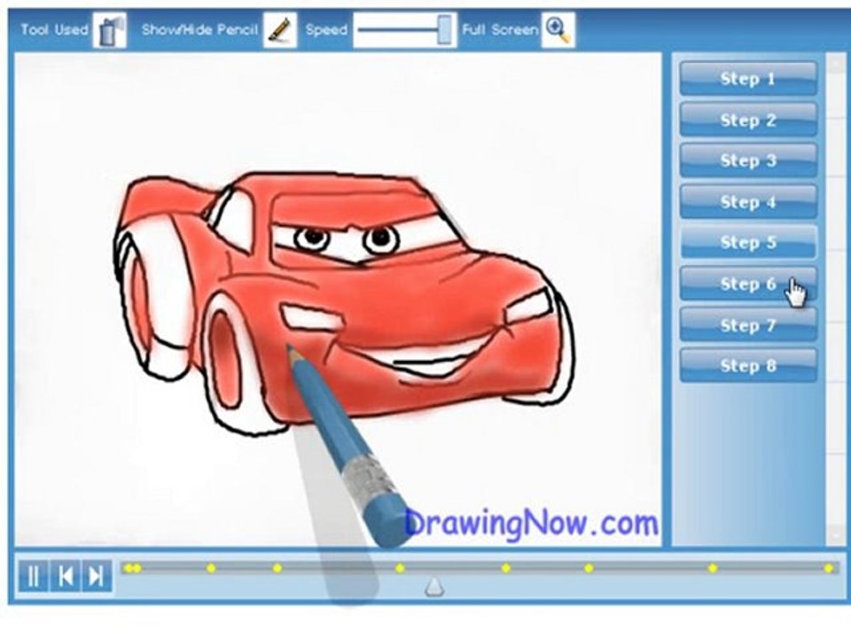 How to draw Lightning Mcqueen