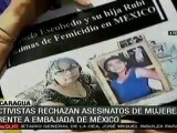 Protestan en Nicaragua por asesinatos de activistas mexicanas