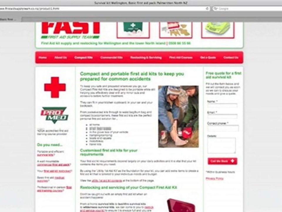 First aid kit Wellington, First aider course Palmerston Nor