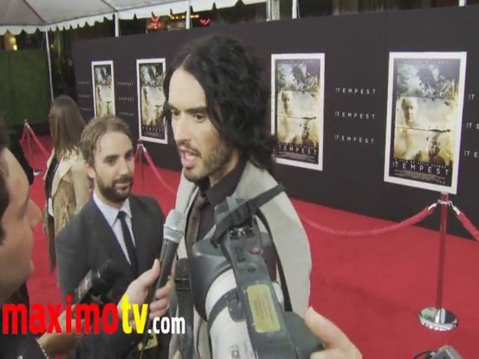 Russell Brand Interview at "The Tempest" Premiere Arrivals