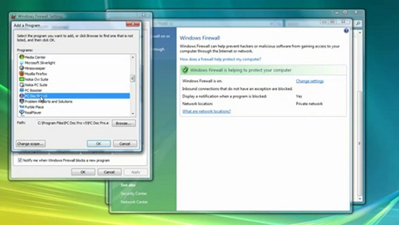 How to use windows vista firewall (www.pcdocpro.com)