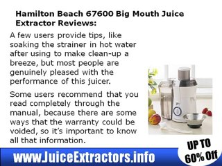Hamilton Beach 67600 Big Mouth Juice Extractor