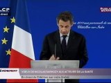 Voeux de Nicolas Sarkozy aux acteurs de santé.