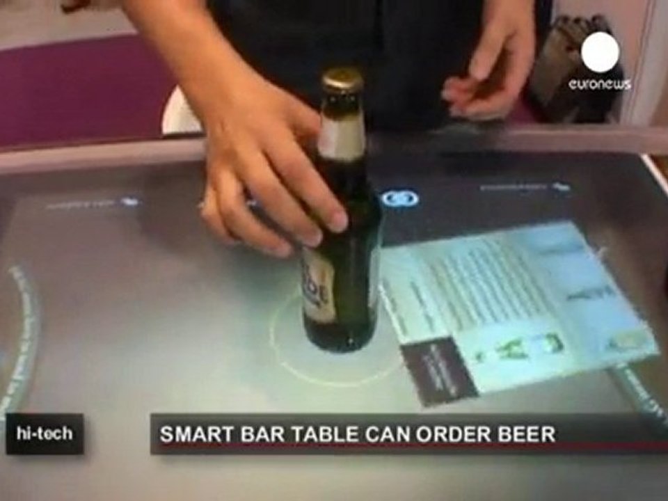 Touch screen table that gets in the beers