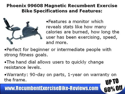 Phoenix 99608 Magnetic Recumbent Exercise Bike