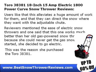 Toro 38381 18-Inch Power Curve Snow Thrower