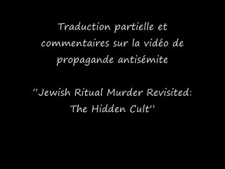 Source de l'antisémitisme: Jewish ritual murder revisited