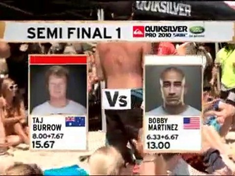 Taj Burrow Wins Semi 1 - 2010 Quiksilver Pro Australia.